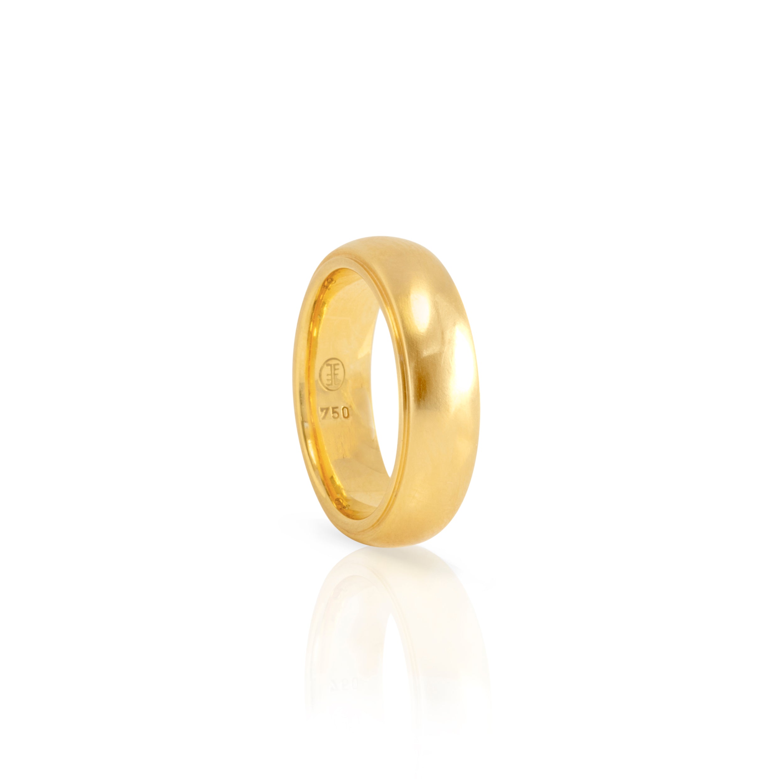 Trauring mit Absatz 750 Gelbgold