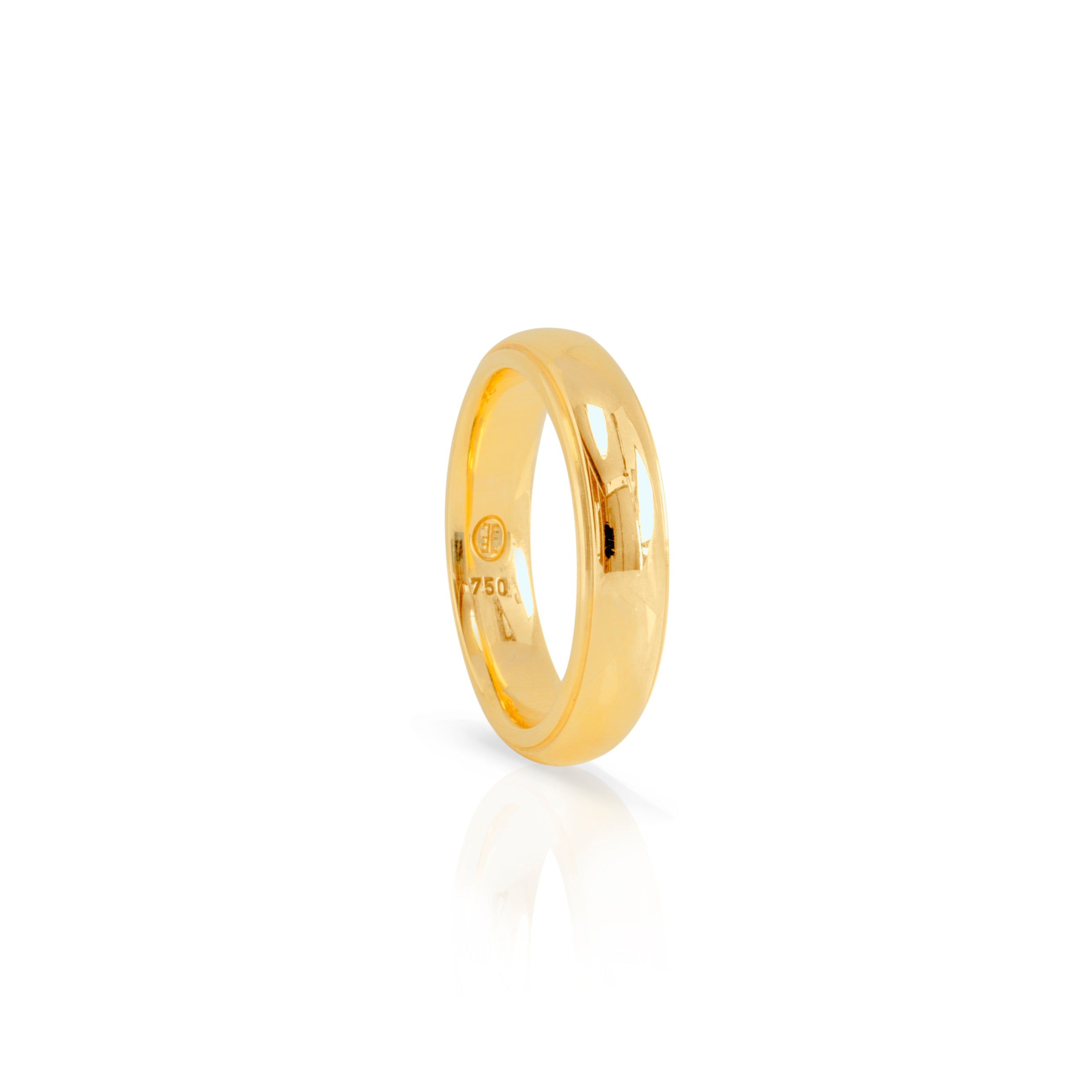 Trauring mit Absatz 750 Gelbgold