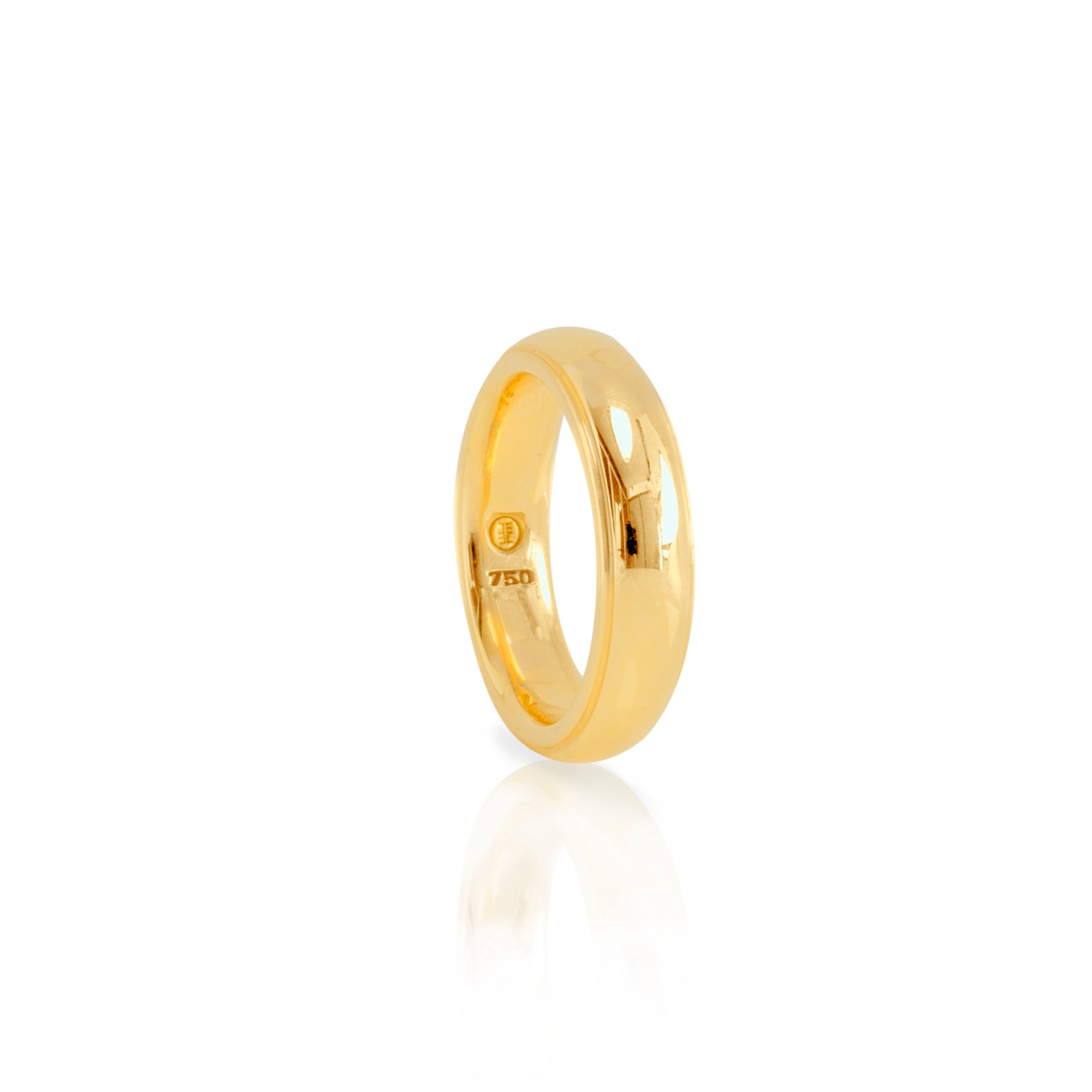 Trauring mit Absatz 750 Gelbgold