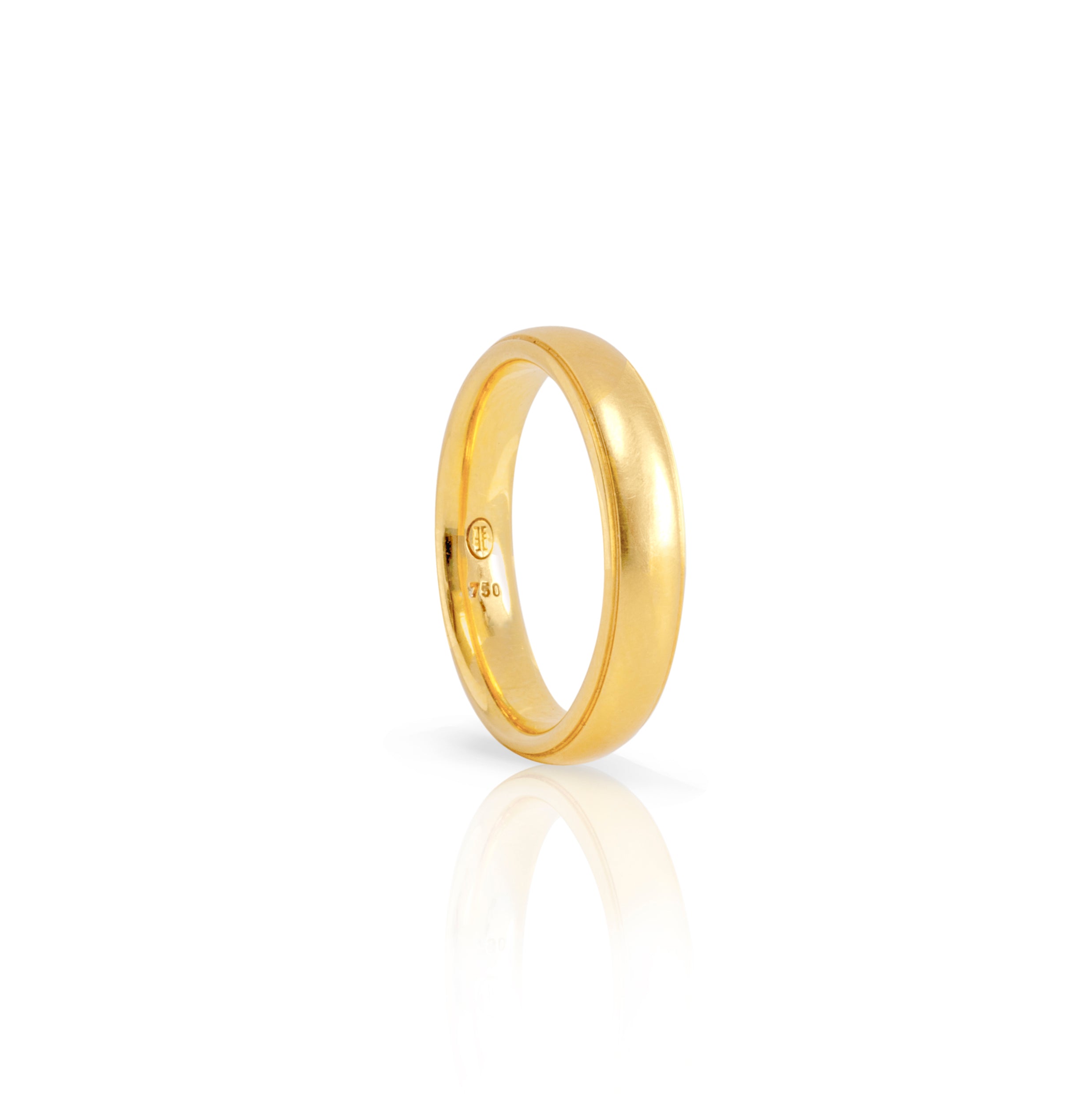 Trauring mit Absatz 750 Gelbgold