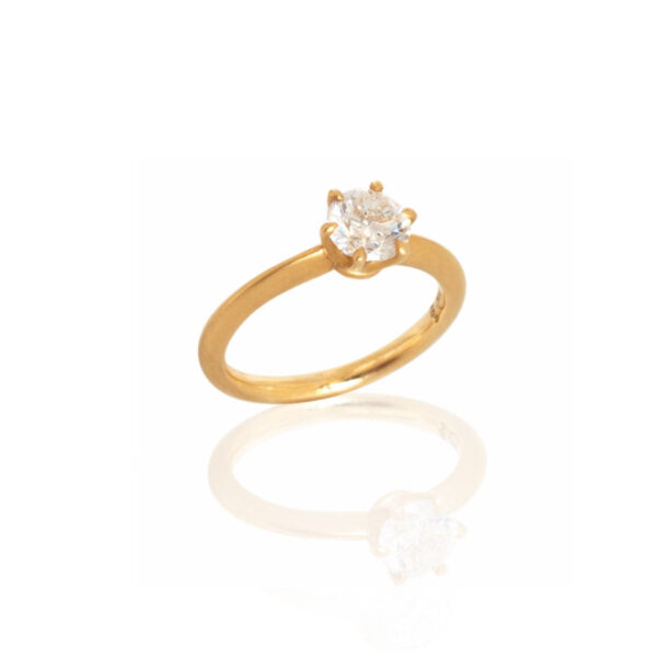Solitärring 750 Gelbgold