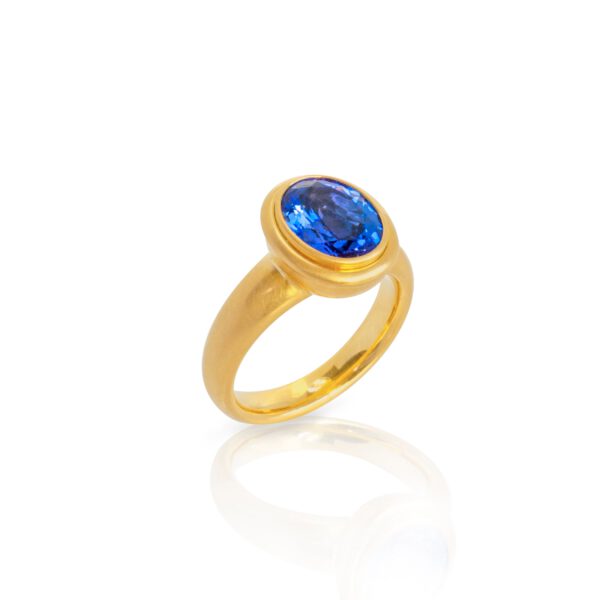 Ring 750 Gelbgold mit einem Tansanit