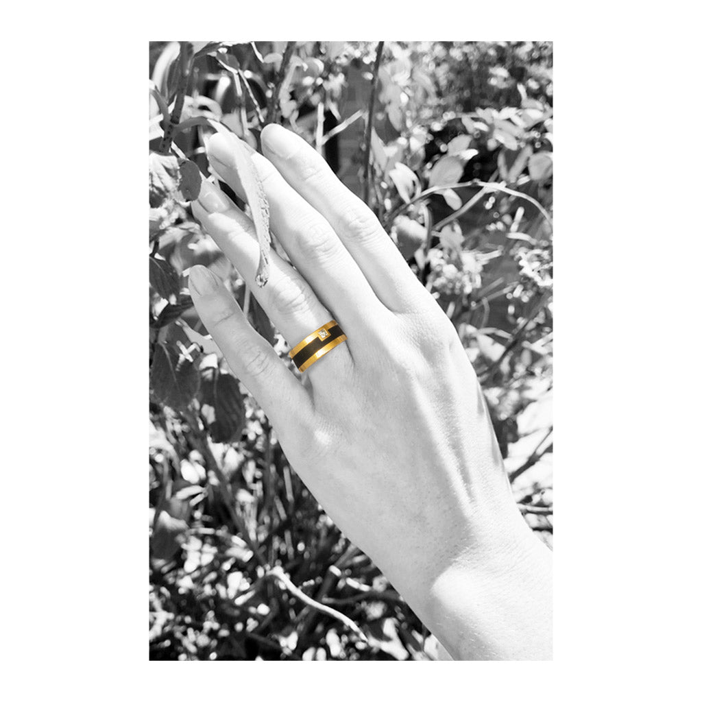 Ring mit Ebenholz und Diamant - Image 3