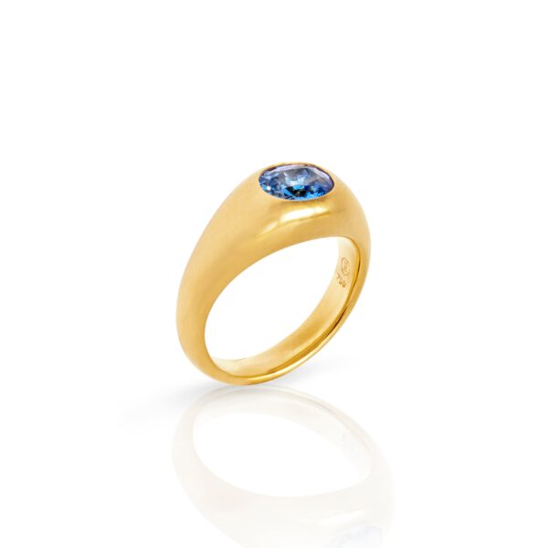 Bandring 750 Gelbgold mit einem Saphir