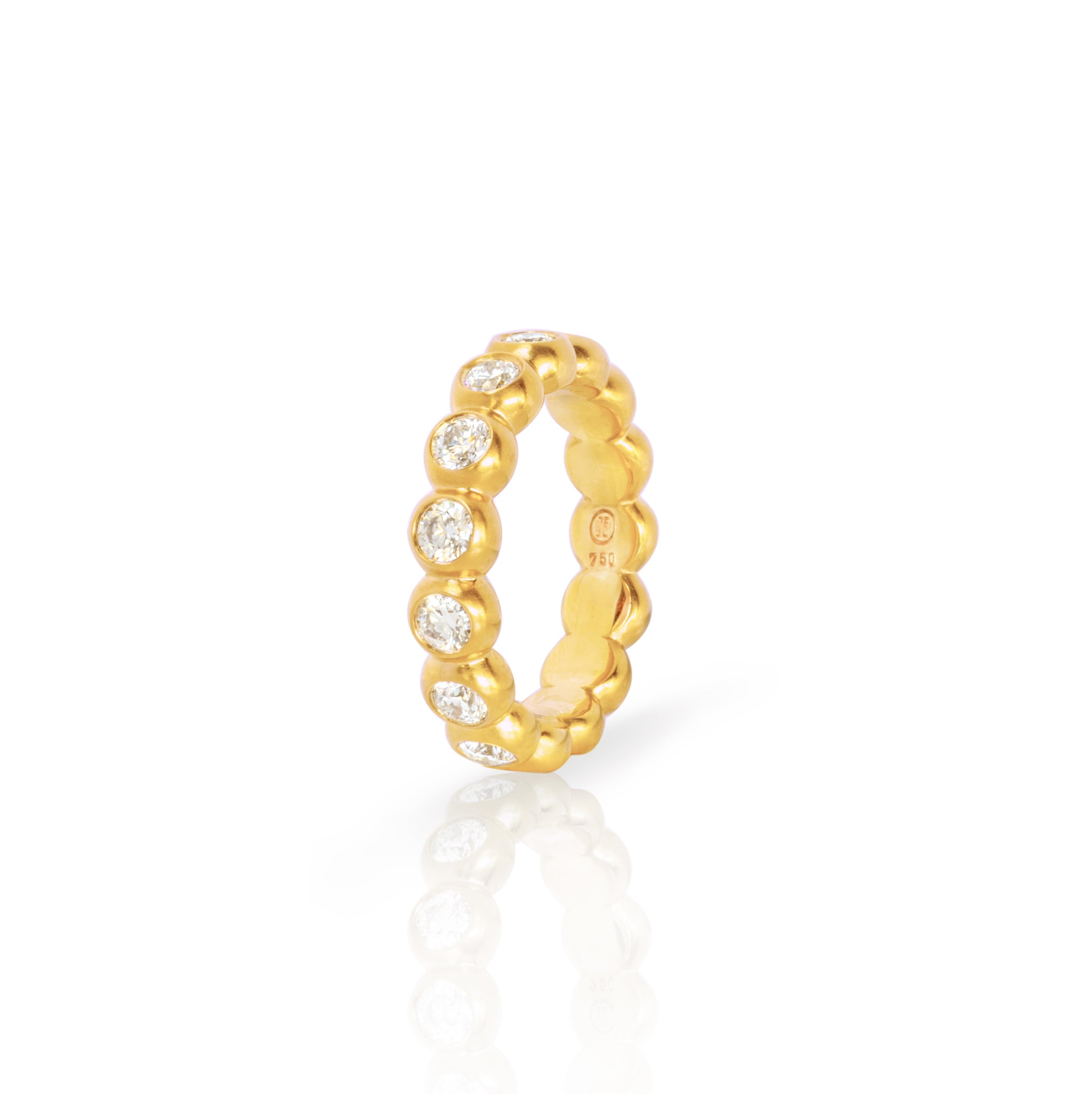 Ring 750 Gelbgold mit 15 Brillanten