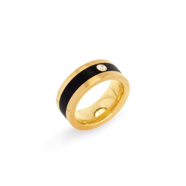 Ring mit Ebenholz und Diamant