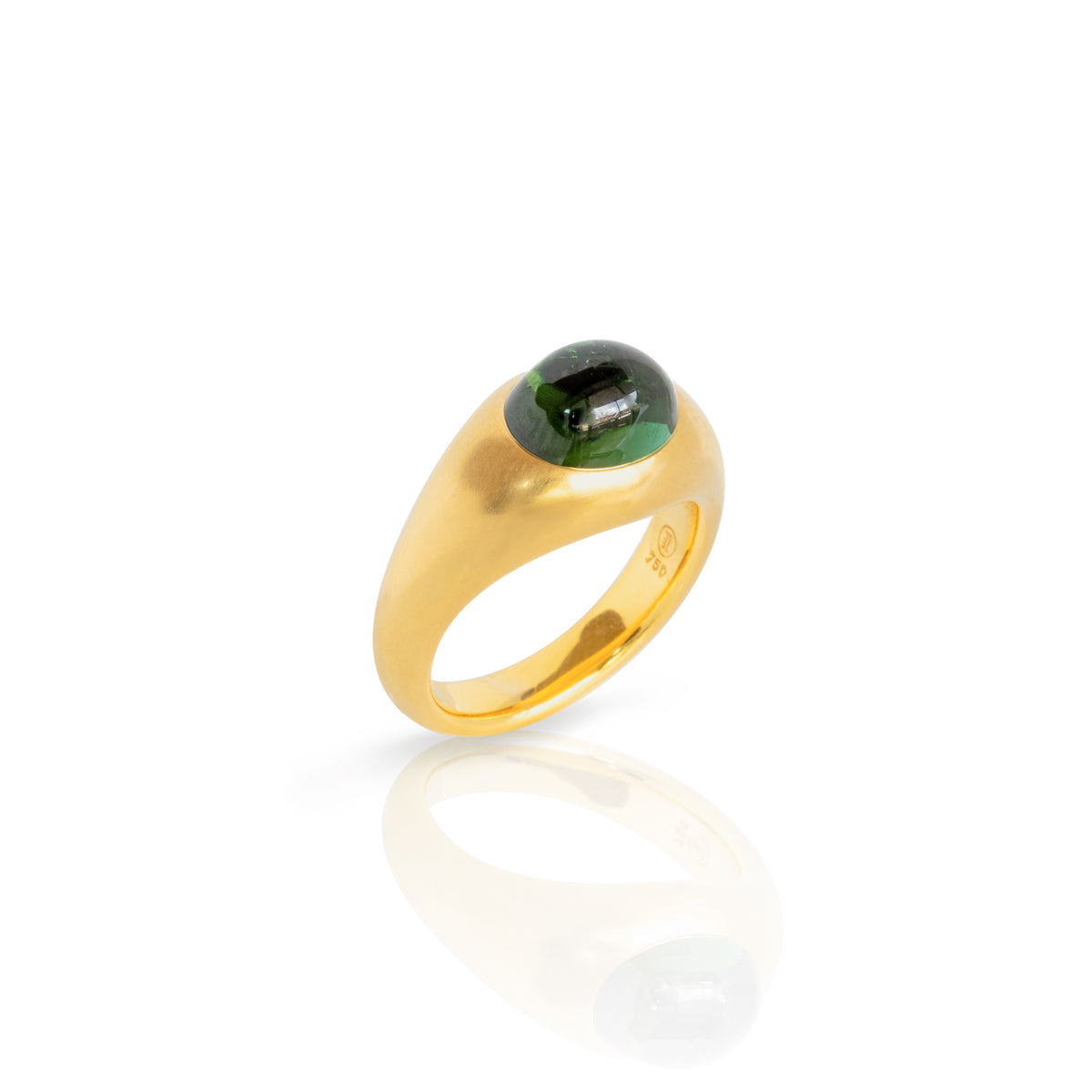 Bandring 750 Gelbgold mit Turmalin Cabochon
