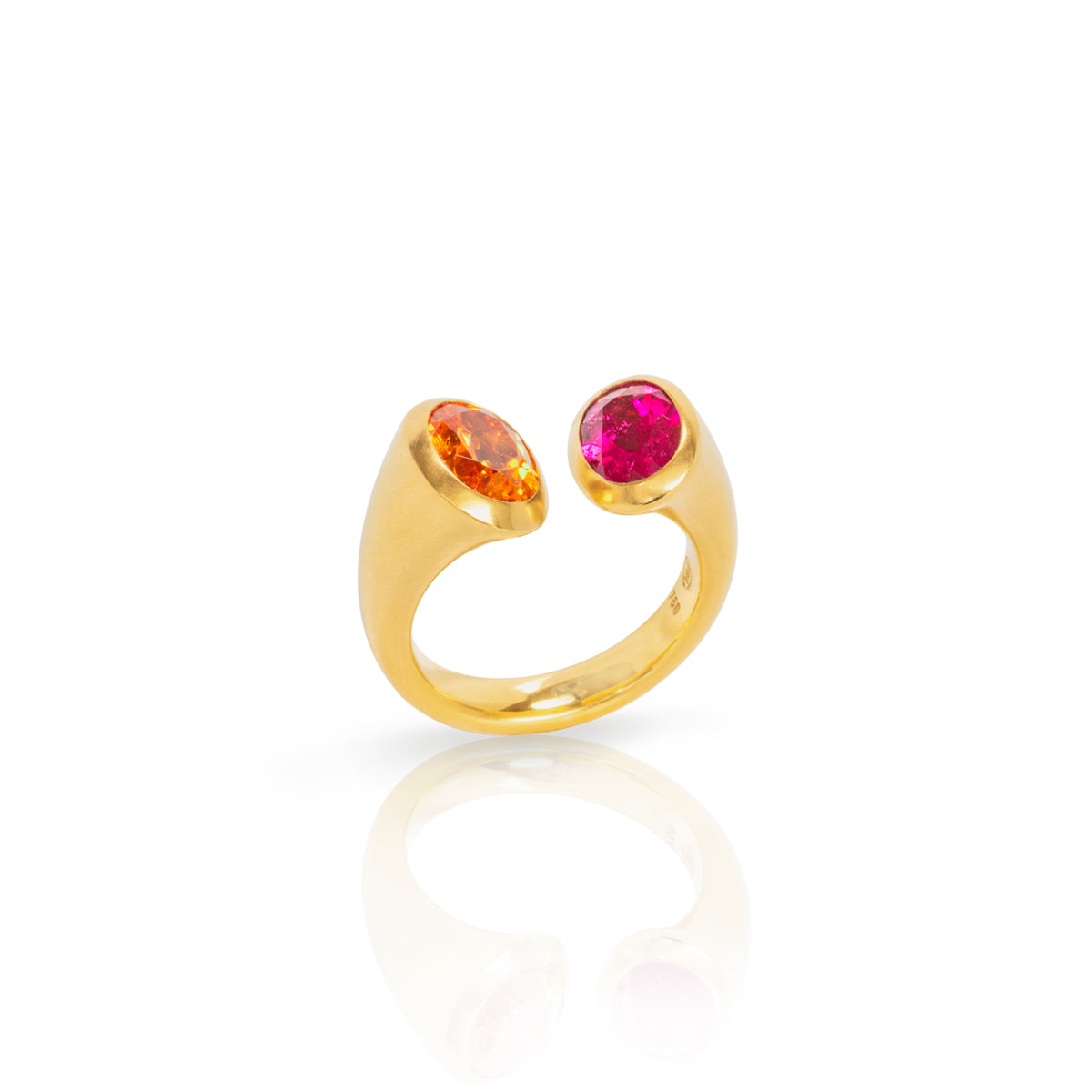 Ring mit Mandaringranat und Rubellit