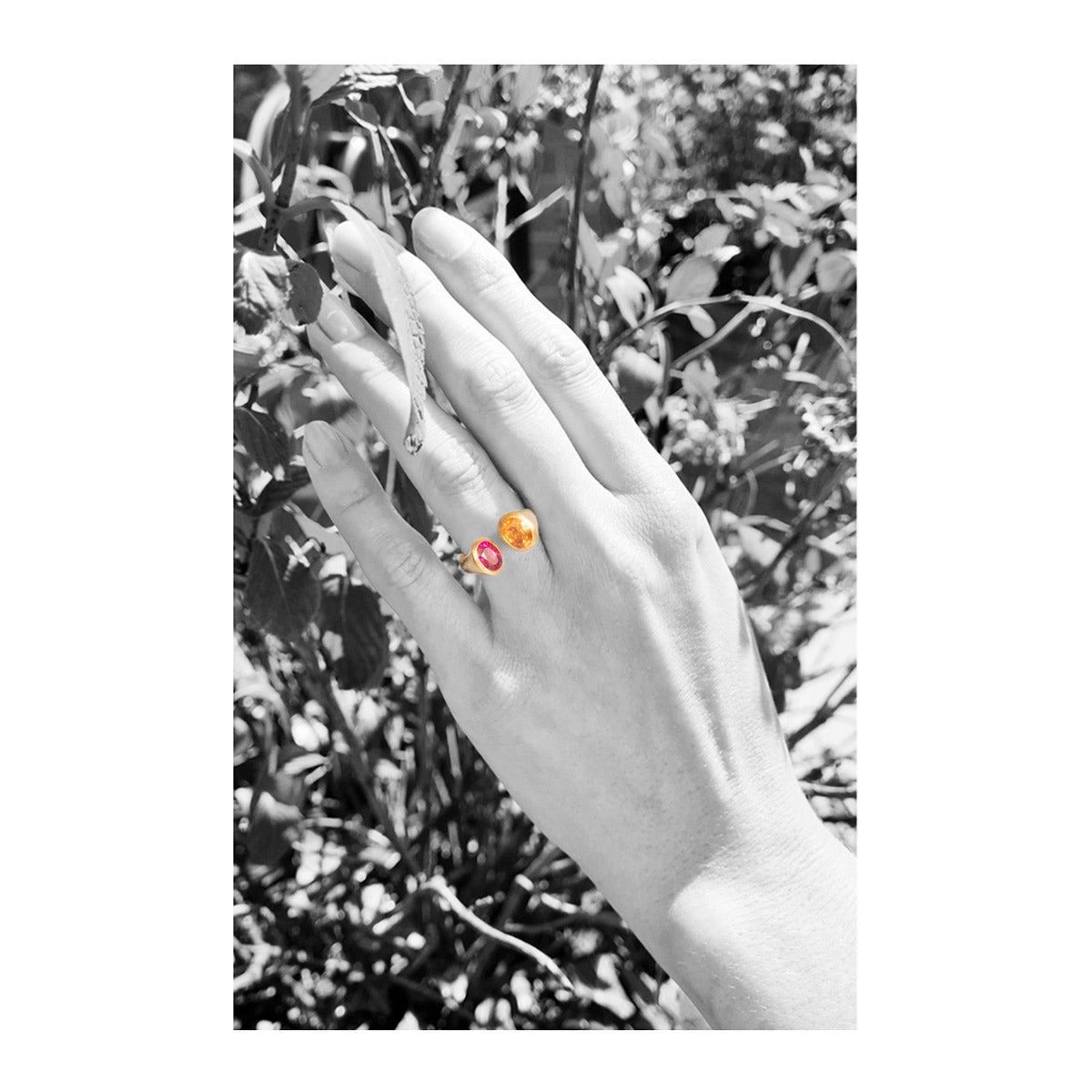 Ring mit Mandaringranat und Rubellit - Image 2
