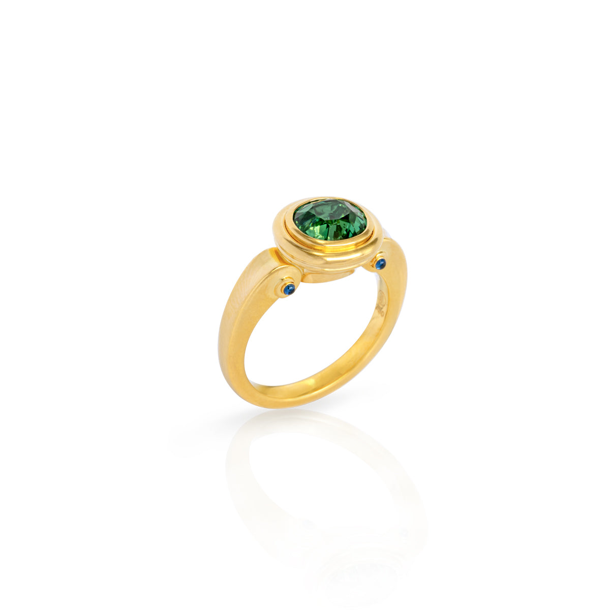 Ring "Volute" 750 Gelbgold mit einem grünen Turmalin