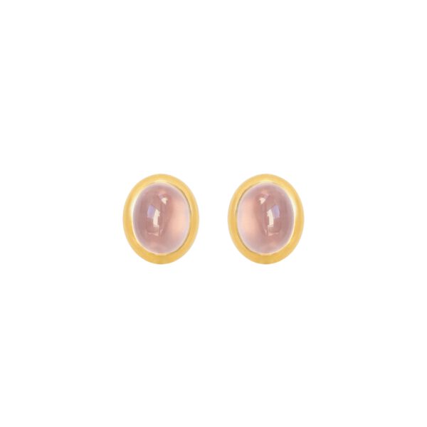 Vario Ohrschmuck Oberteile mit Rosenquarz Cabochons