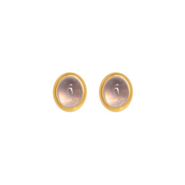 Vario Ohrschmuck Oberteile mit Rosenquarz Cabochons