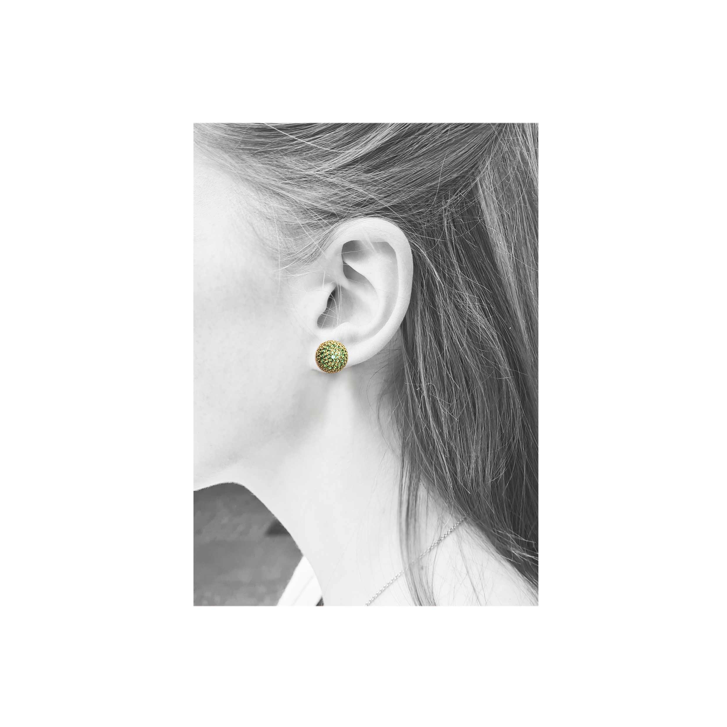 Vario Ohrschmuck Oberteile rund mit Tsavoriten - Image 2