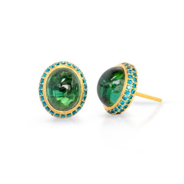 Vario Ohrschmuck Oberteile mit Turmalin Cabochons