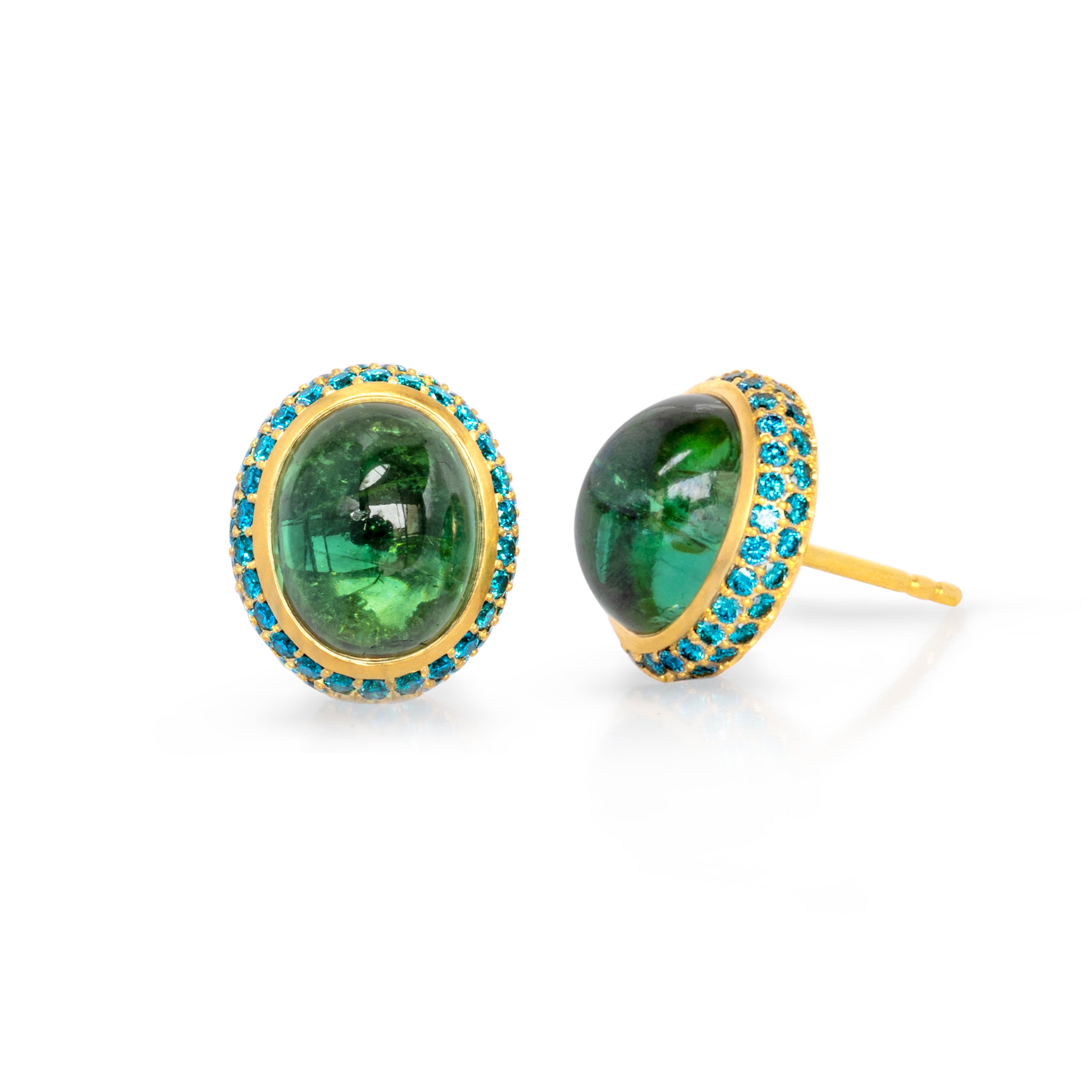 Vario Ohrschmuck Oberteile mit Turmalin Cabochons