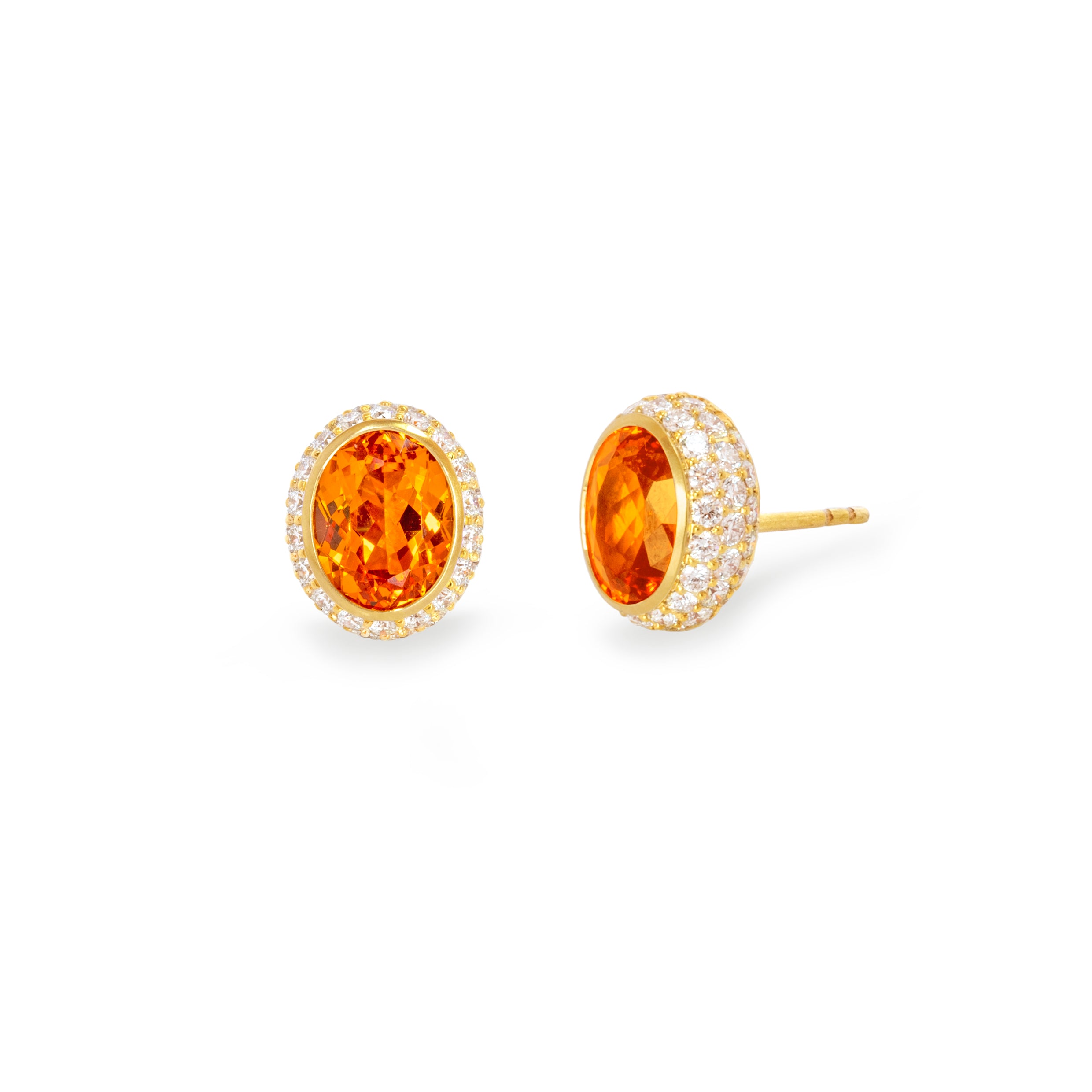 Vario Ohrschmuck Oberteile mit Mandaringranaten und Brillanten