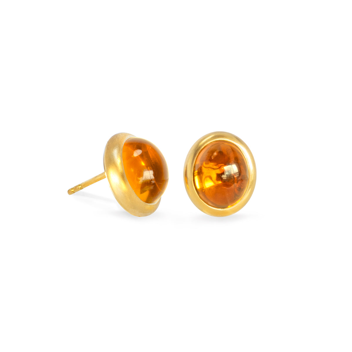 Vario Ohrstecker mit Citrin Cabochons