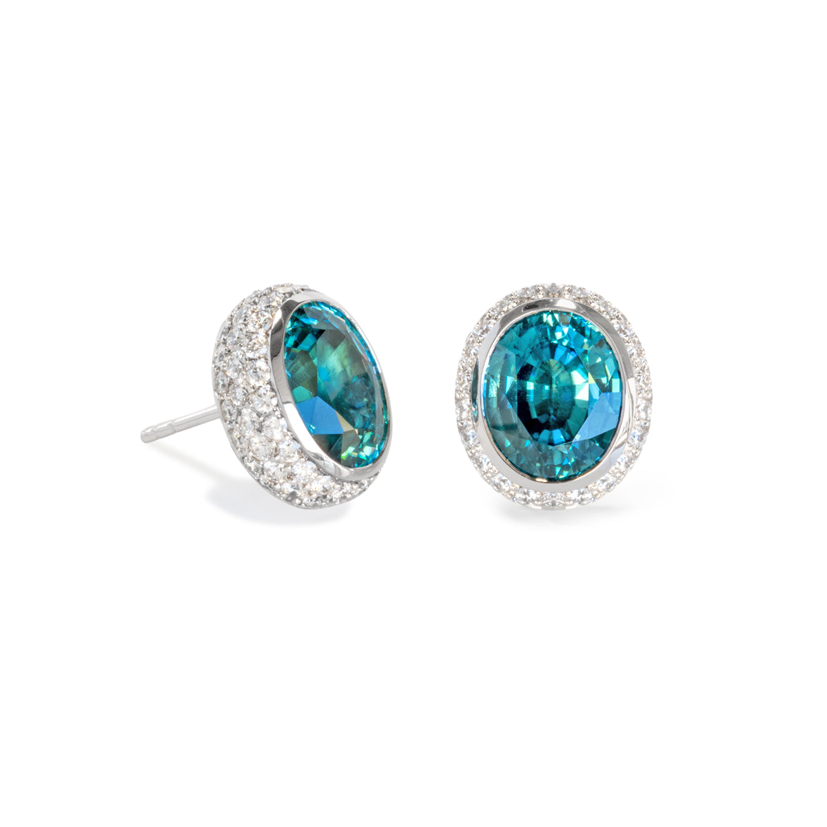 Vario Ohrschmuck Oberteile 750 WG mit Starliten und Brillanten pavé