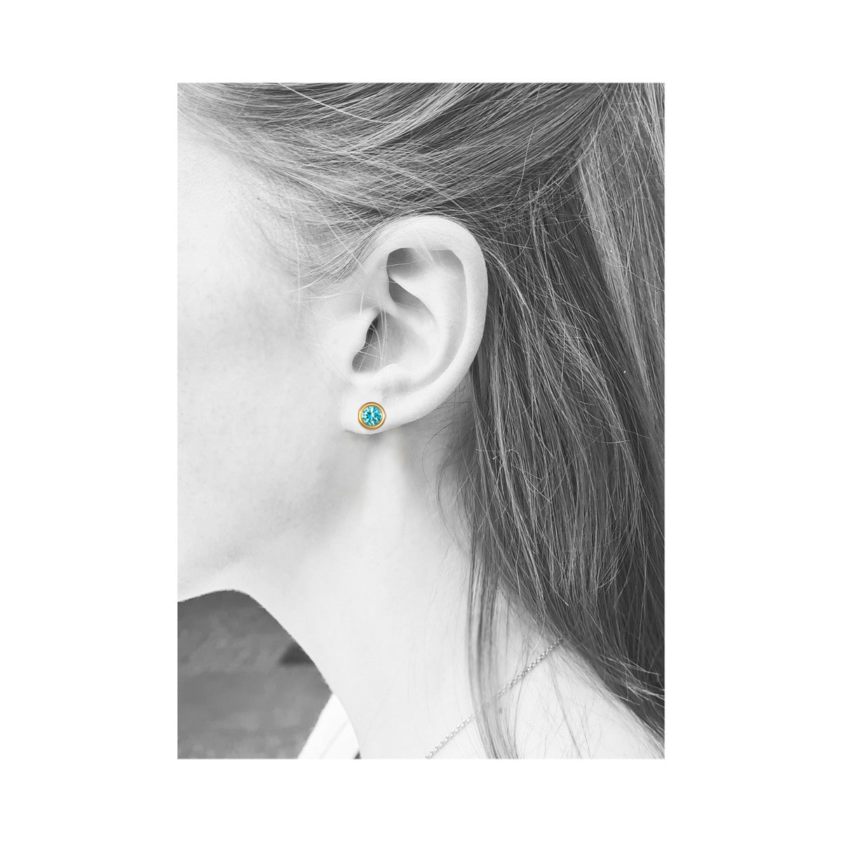 Ohrstecker mit Starlit 4 mm rund facettiert – Bild 2