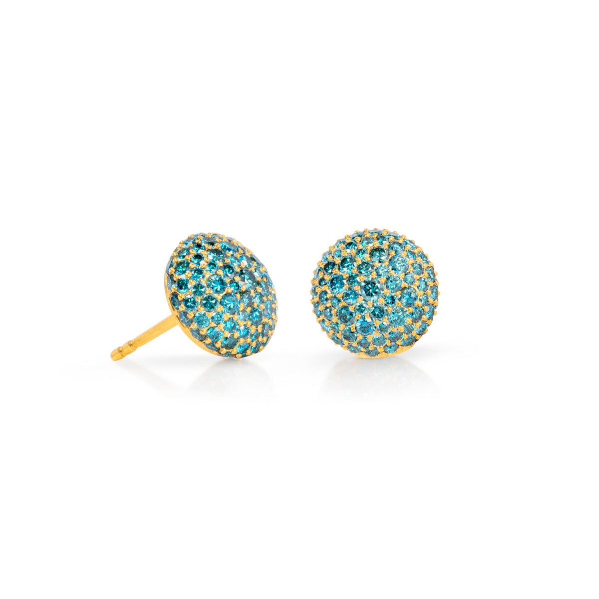 Vario Ohrschmuck Oberteile rund mit ocean blue diamonds