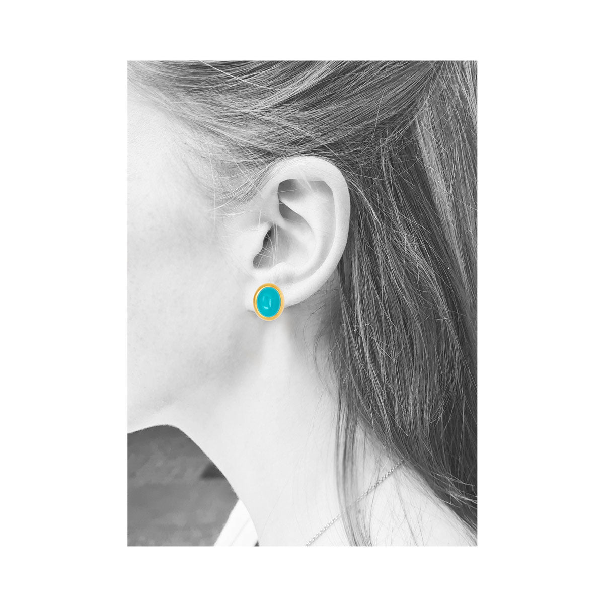 Vario Ohrstecker mit Türkis Cabochons - Image 2