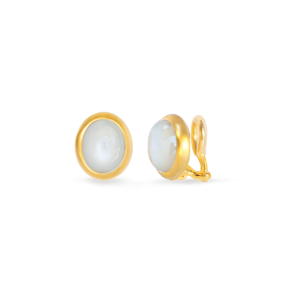 Vario Ohrschmuck Oberteile Clip mit weißen Mondsteinen