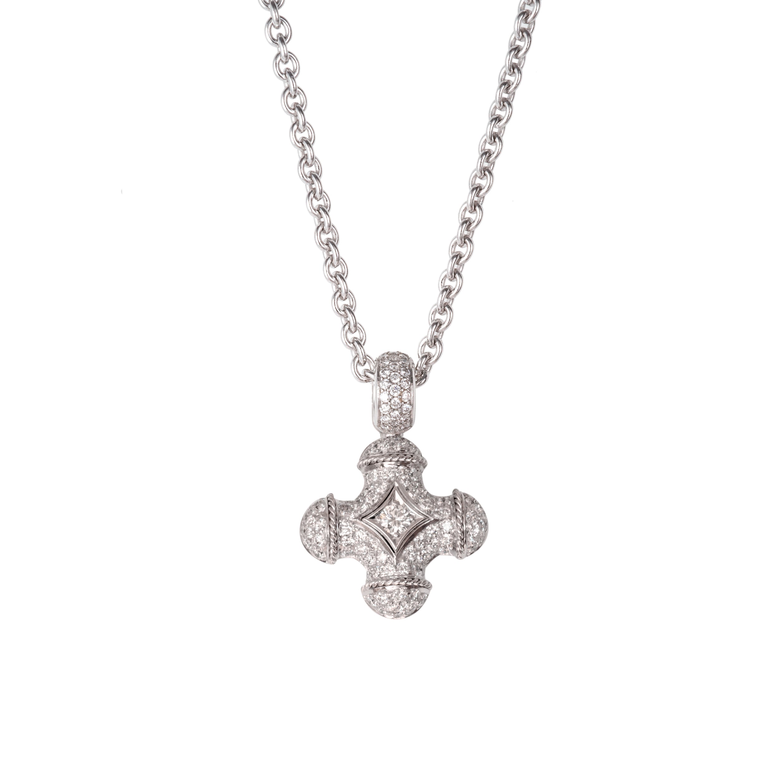 Anhänger 750 Weißgold Leinfelder Kreuz