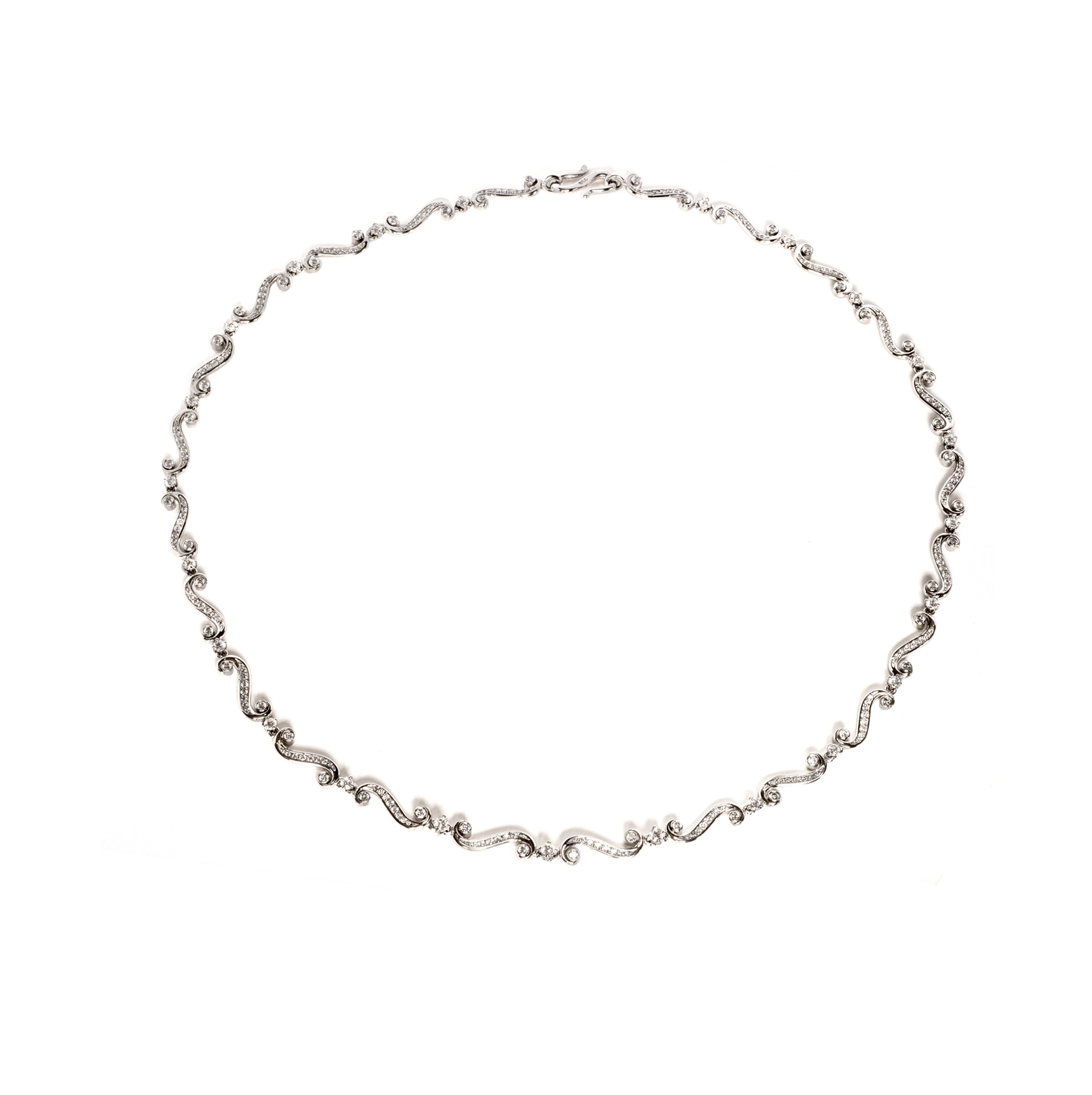 Collier "Voluten" 750 Weißgold mit 263 Brillanten