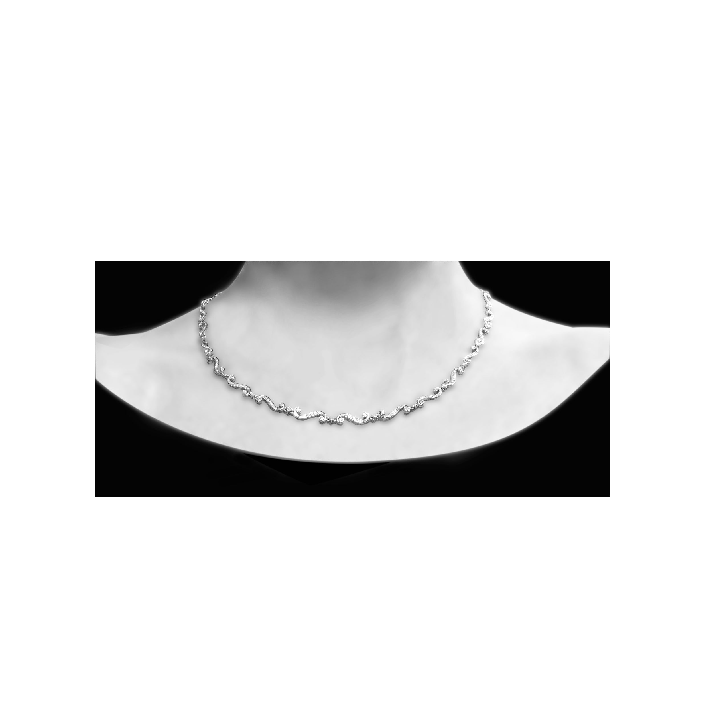 Collier "Voluten" 750 Weißgold mit 263 Brillanten - Image 3