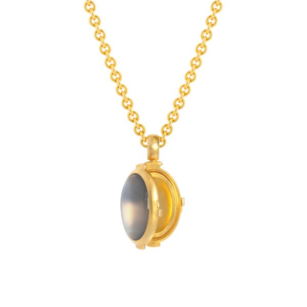 Medaillon 750 Gelbgold mit Mondstein Cabochon und Brillant