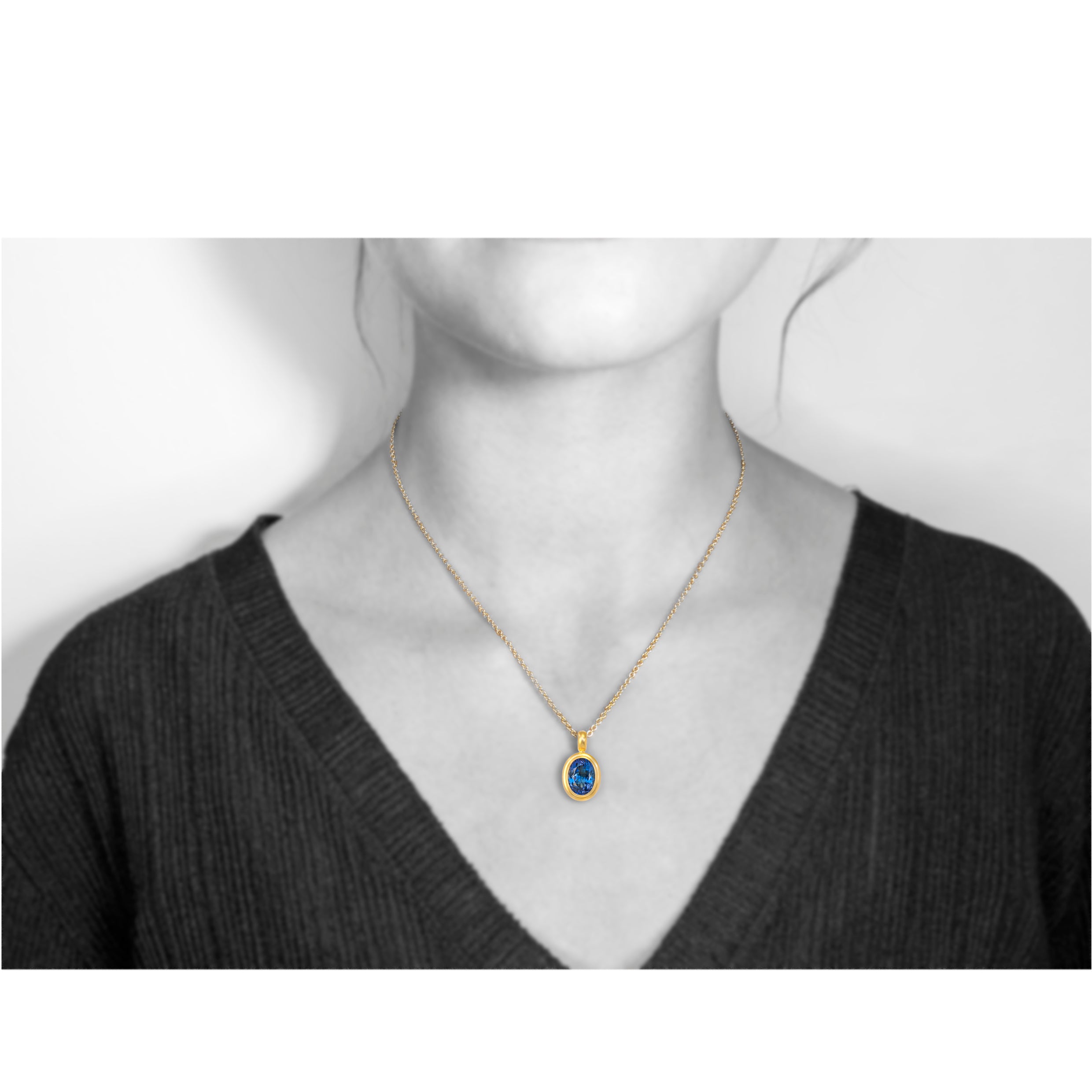 Anhänger 750 Gelbgold mit Tansanit - Image 2