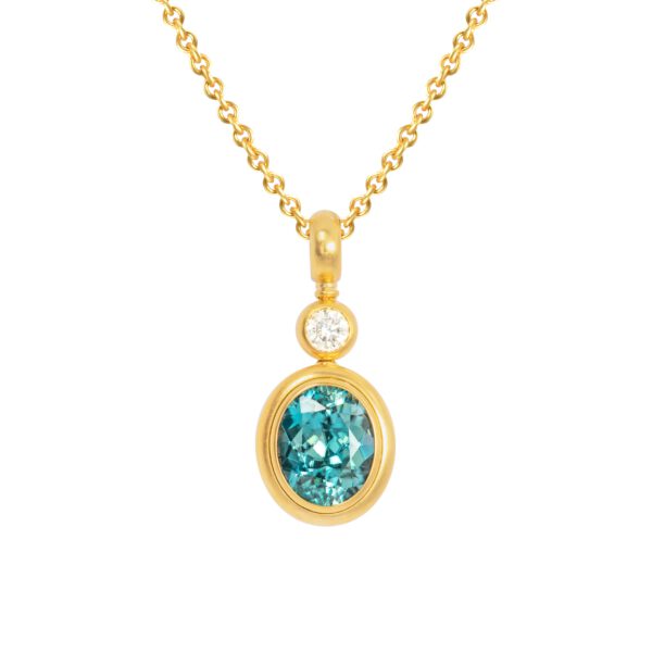 Anhänger 750 Gelbgold mit Brillant und Starlit