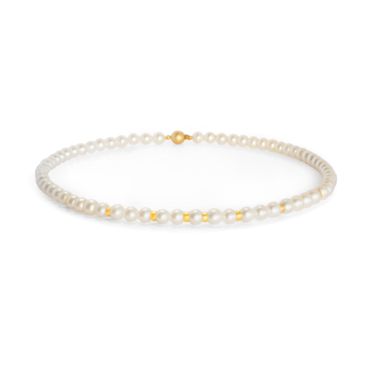 Collier 585 Gelbgold mit Süßwasserperlen