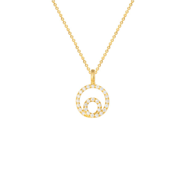 Anhänger 750 Gelbgold „Loops“ mit 27 Brillanten