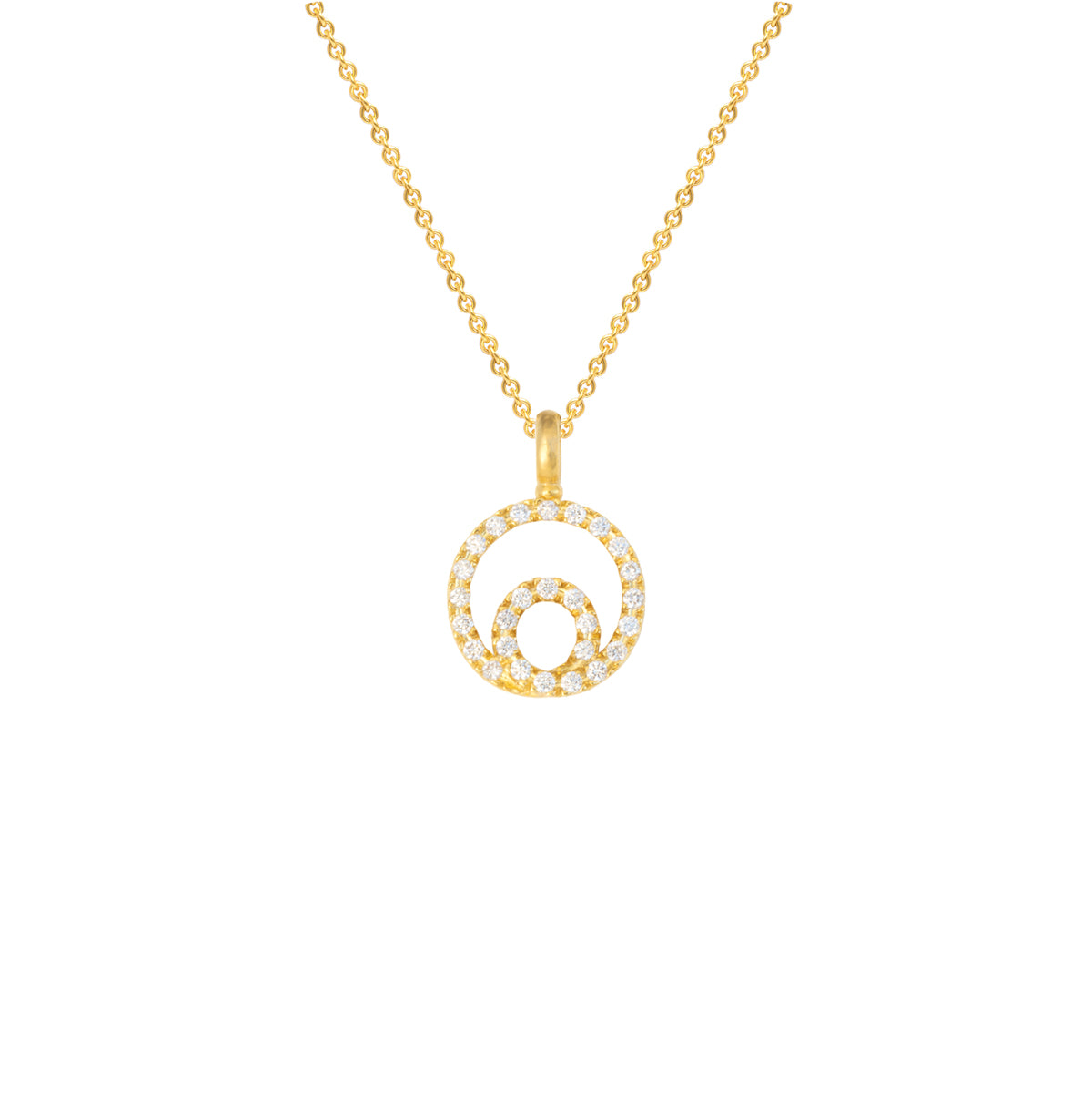 Anhänger 750 Gelbgold „Loops“ mit 27 Brillanten