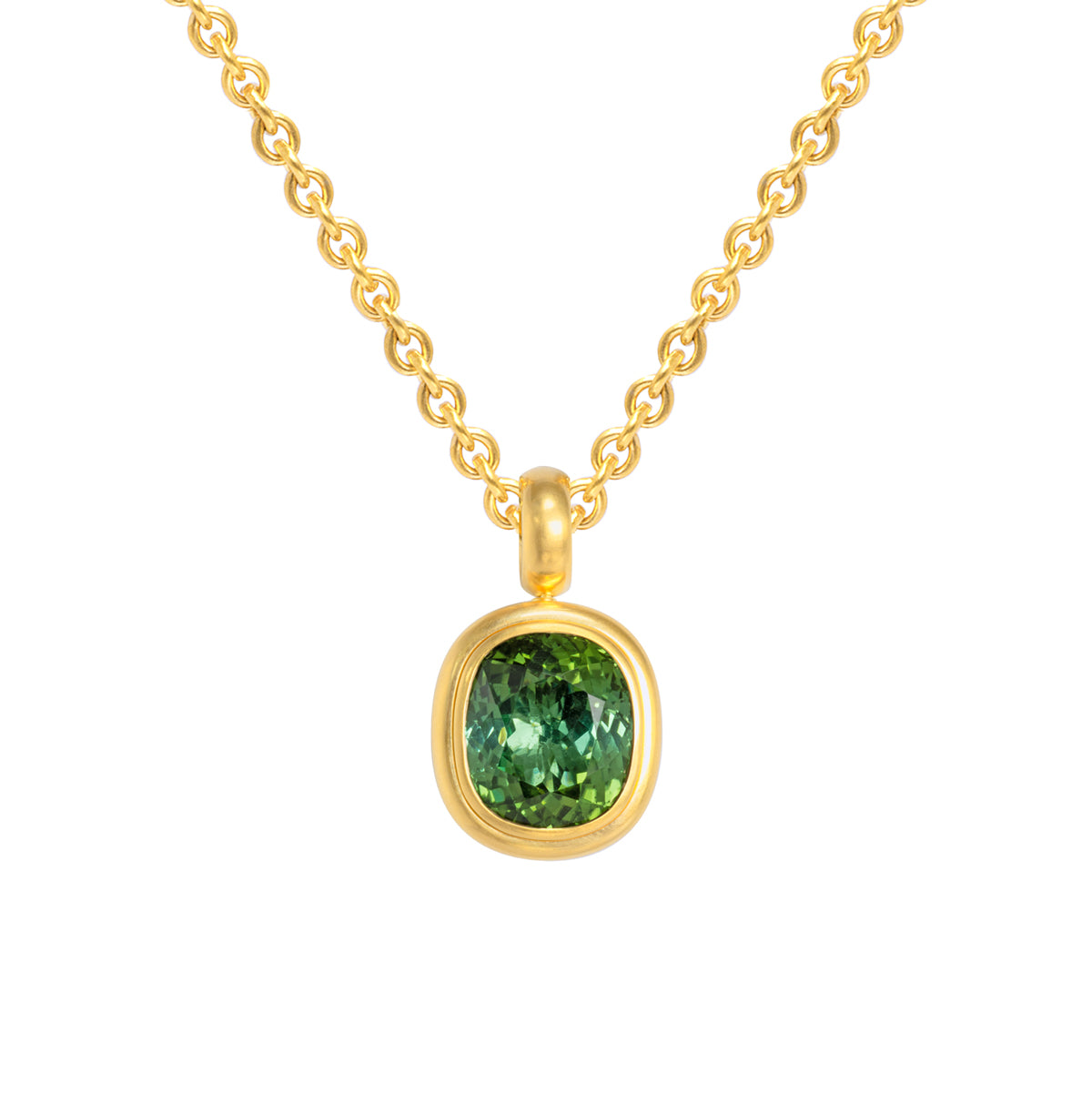 Anhänger 750 Gelbgold mit Turmalin