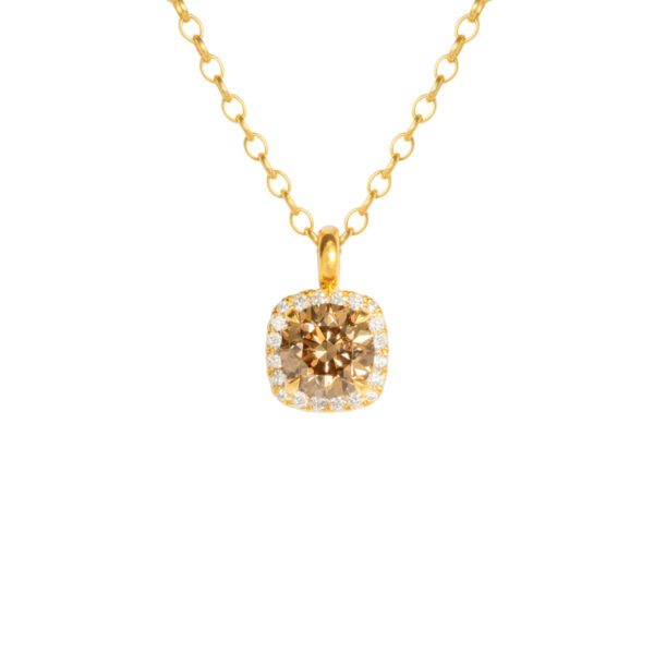 Anhänger 750 Gelbgold mit Solitär und Brillant Lunette