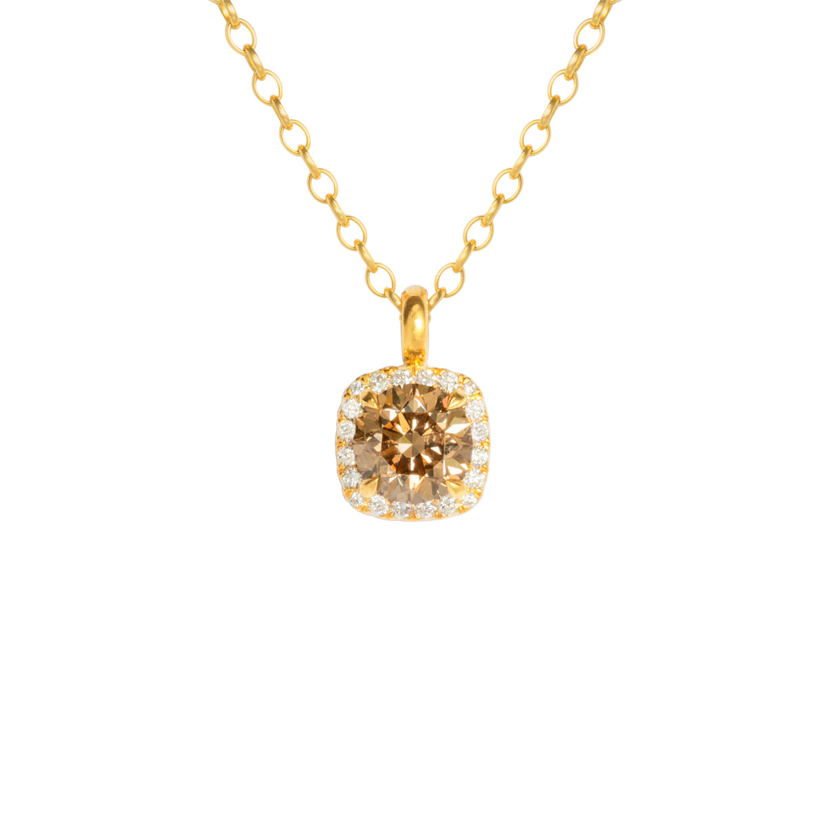 Anhänger 750 Gelbgold mit Solitär und Brillant Lunette