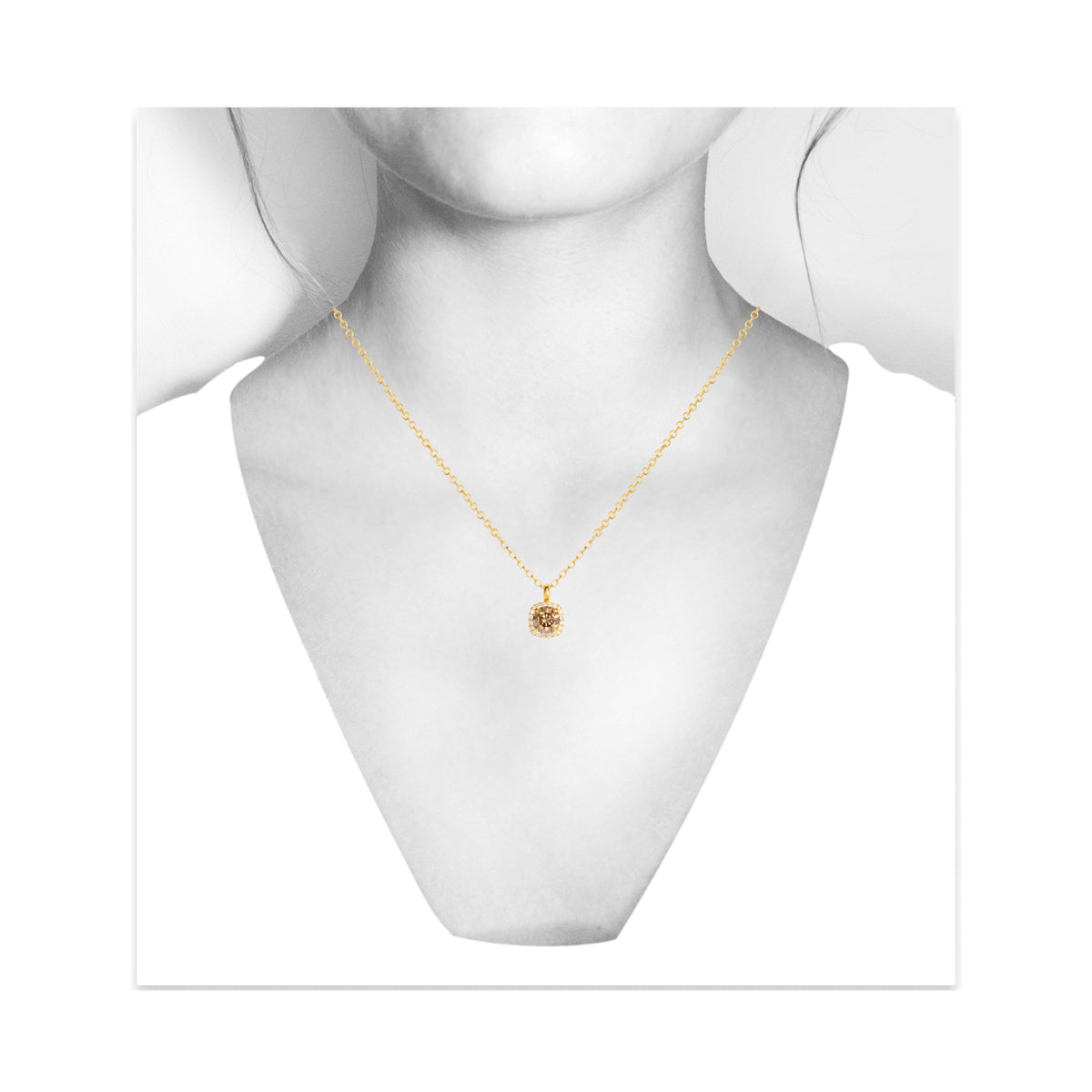 Anhänger 750 Gelbgold mit Solitär und Brillant Lunette – Bild 2