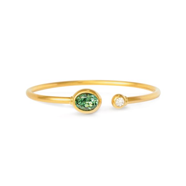 Armreif 750 Gelbgold mit Turmalin und Brillant