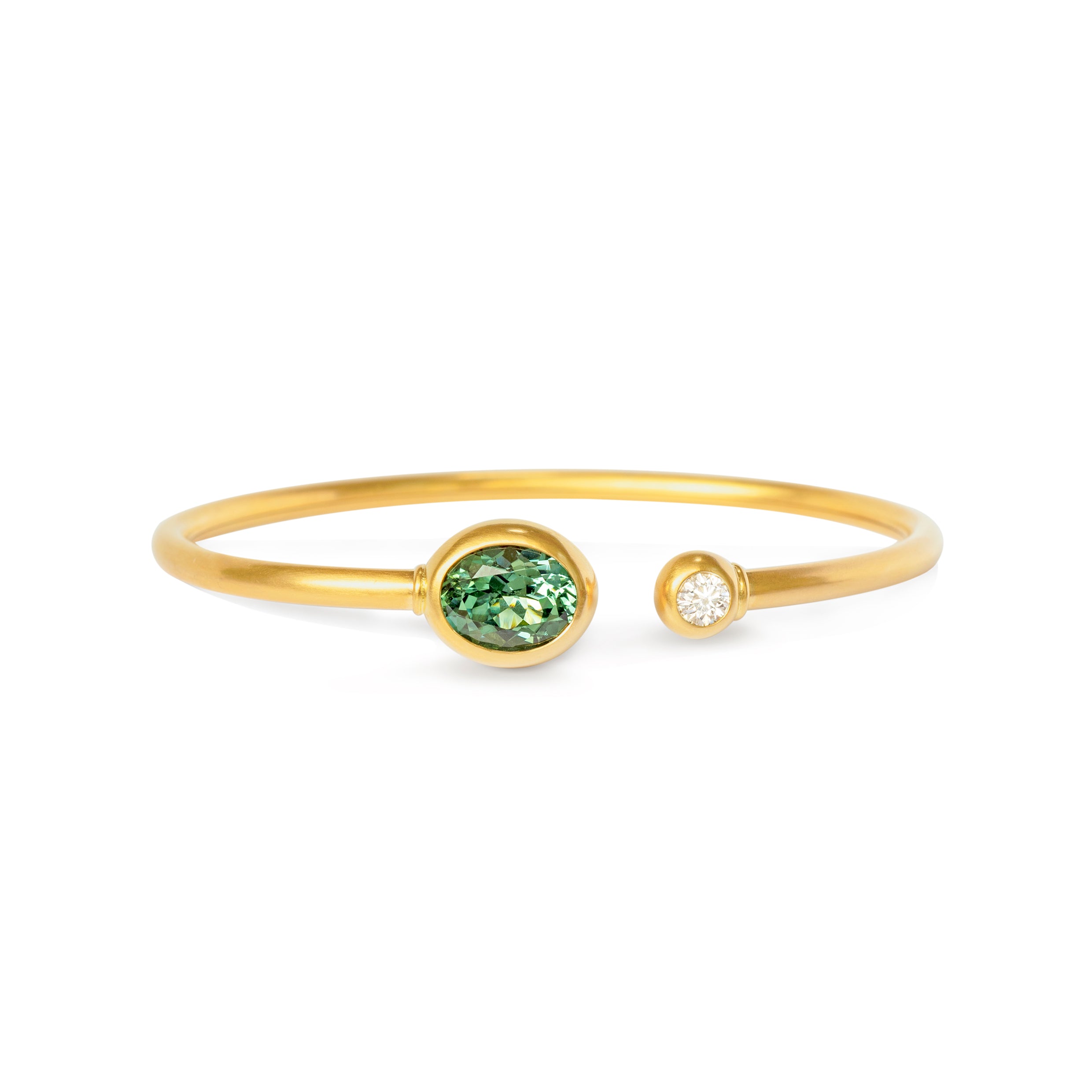 Armreif 750 Gelbgold mit Turmalin und Brillant