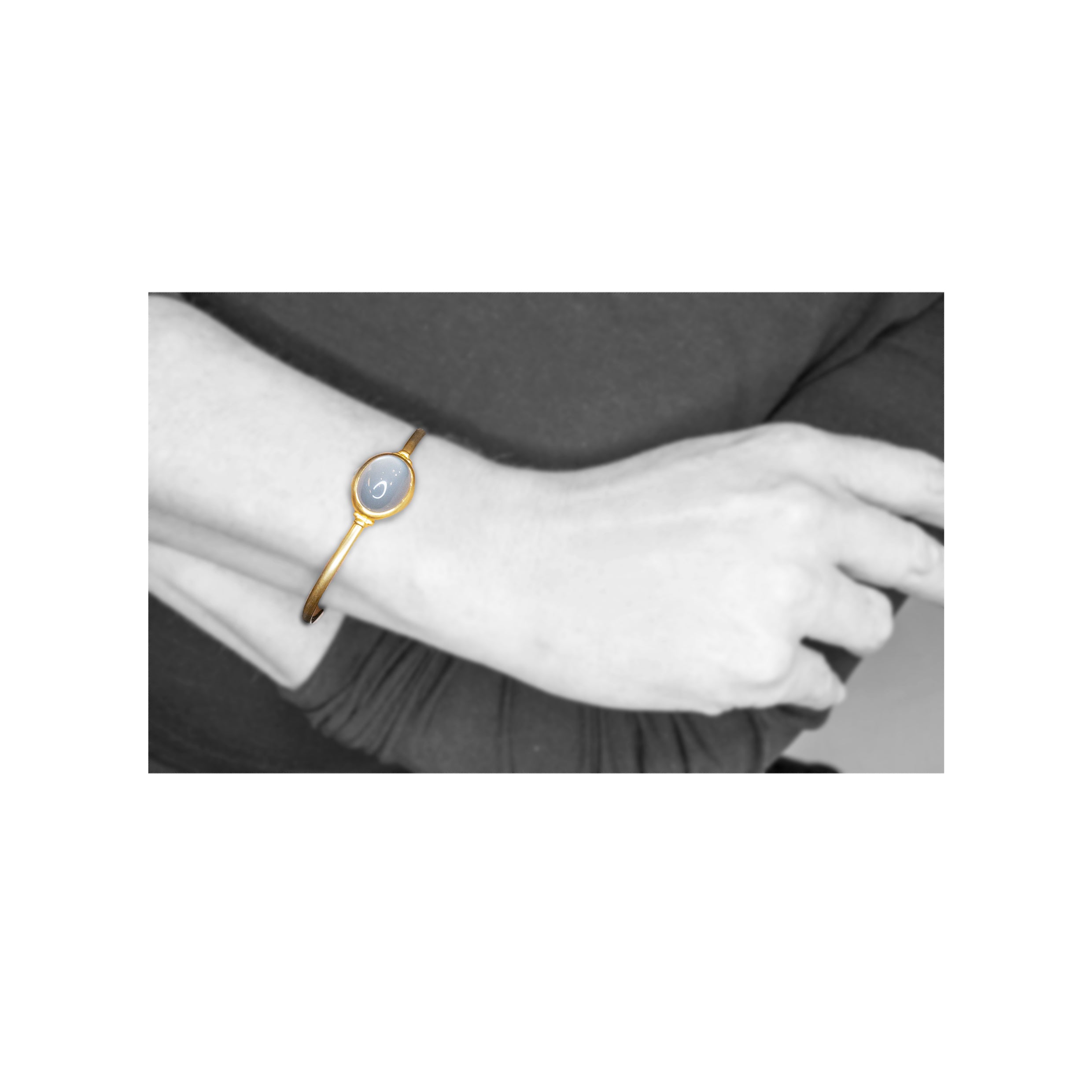 Armreif 750 Gelbgold mit Mondstein Cabochon - Image 2