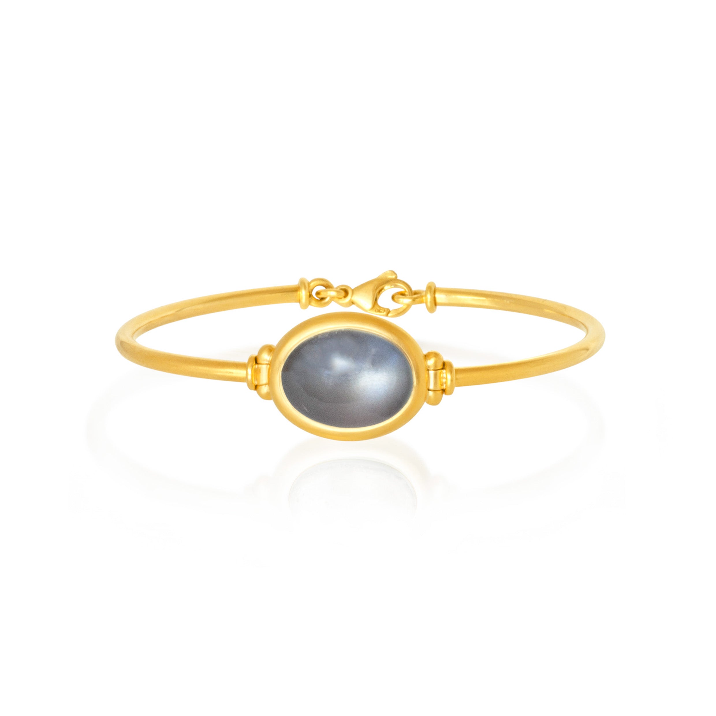Armreif 750 Gelbgold mit Mondstein Cabochon