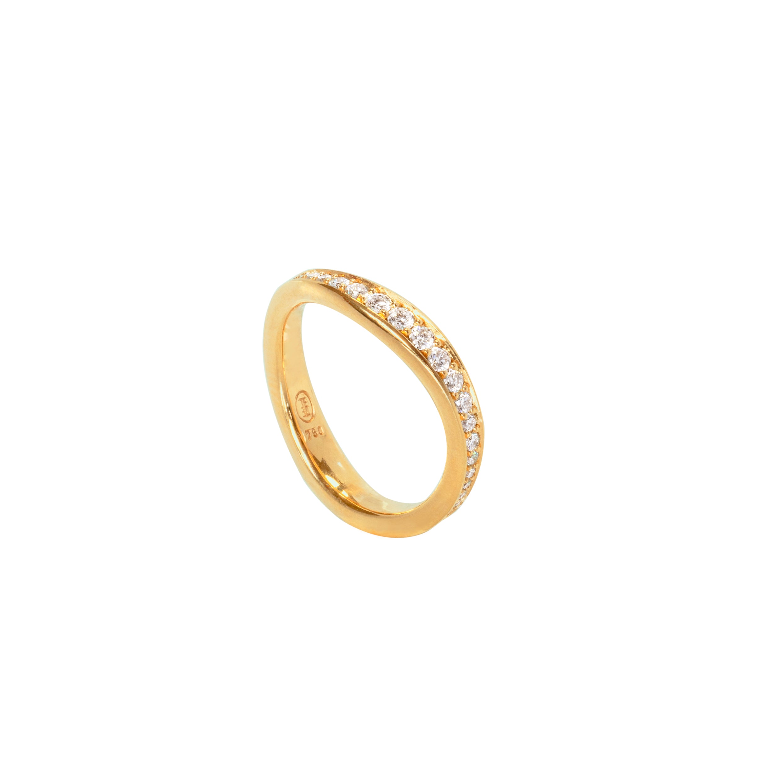 Alliancering geschwungen 750 Gelbgold mit 41 Brillanten
