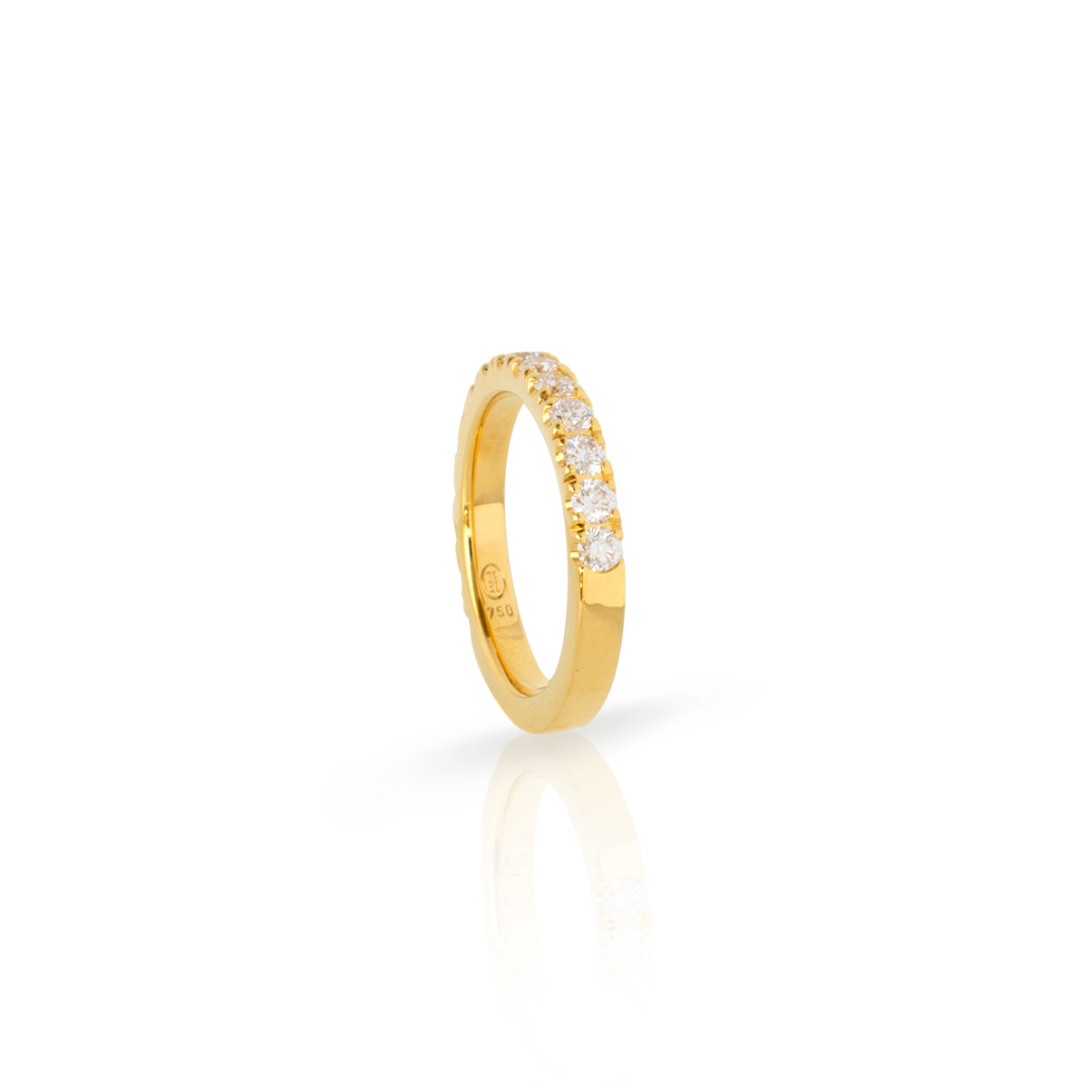 Alliancering 750 Gelbgold mit 15 Brillanten 2/3 ausgefasst