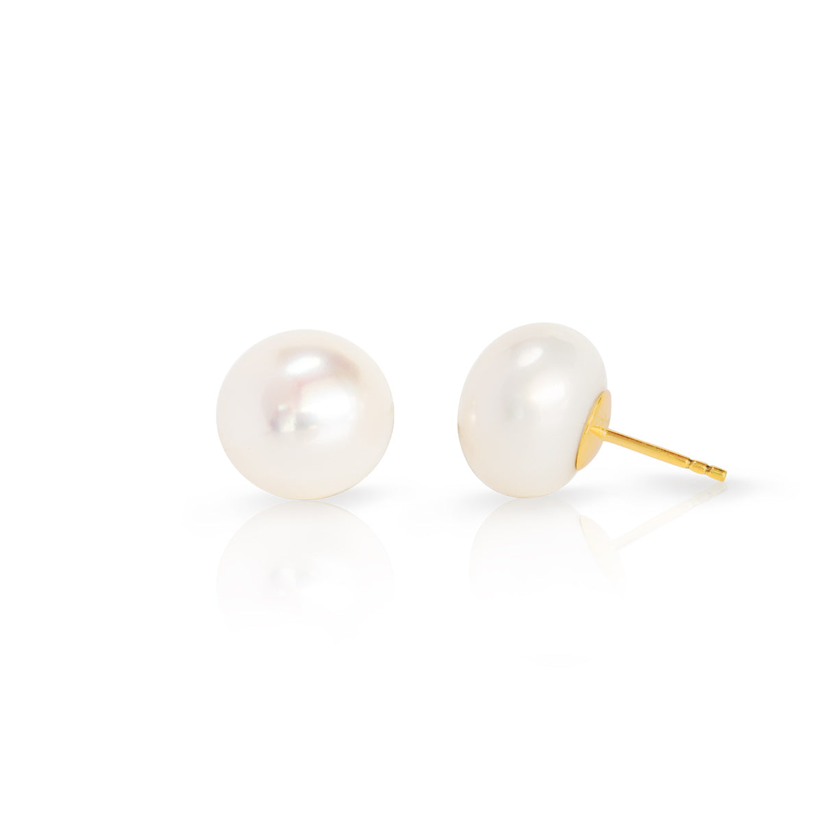Ohrstecker 750 Gelbgold mit Freshwater Buttons