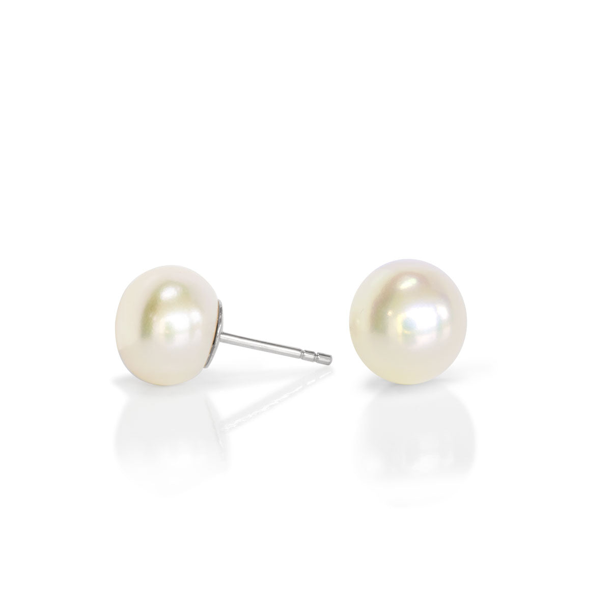 Ohrstecker 750 Weißgold mit Freshwater Buttons